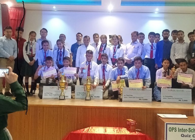 फ्रेन्डसीप क्विज कन्टेस्ट २०७६ को उपाधी वृहस्पति विद्या सदनलाई