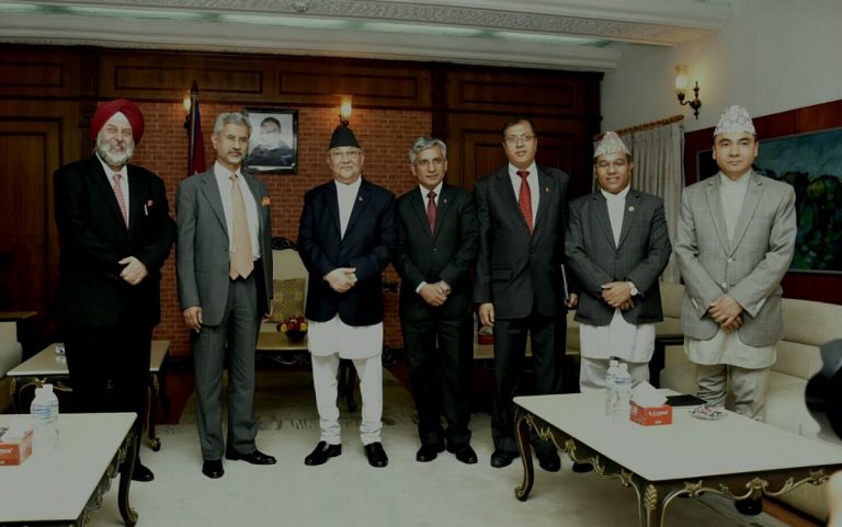 प्रधानमन्त्री ओली र भारतीय विदेशमन्त्री एस जयशंकर बीच भेटवार्ता