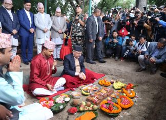 संघीय संसद भवनको शिलान्यास, प्रम ओली भन्छन् – सरकारको ध्यान ठूला आयोजनामा