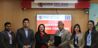 ग्लोबल आइएमई बैंक र ब्लू क्रश हस्पिटलबीच सम्झौता