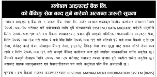 ग्लोबल आइएमई बैंकको सम्पूर्ण कारोबार बन्द, एटीएम कार्ड नचल्ने