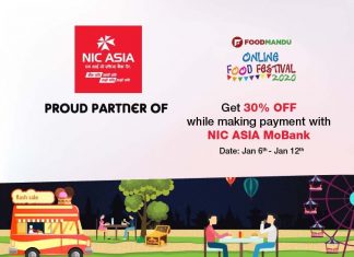 फुडमान्डुसँग एनआईसी एशियाको साझेदारी, डिजिटल भुक्तानीमा ३० प्रतिशत छुट