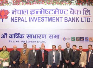 नेपाल इन्भेष्टमेण्ट बैंकको १९ प्रतिशत लाभांश पारित, चुक्तापुँजी १४ अर्ब २२ करोड