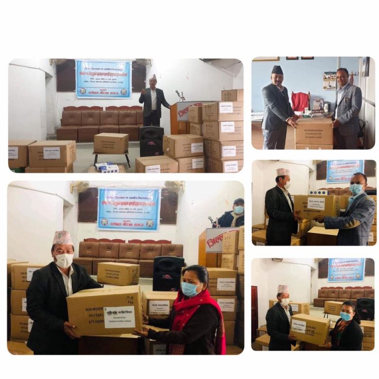 गोरखाका ११ स्थानिय तहलाई ग्लोबल गोरखा समाजबाट स्वास्थ्य सामाग्री सहयोग
