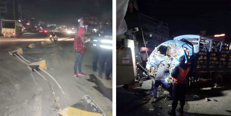कलंकीमा कुखुरा बोकेको गाडी ट्रकमा ठोक्किँदा नुवाकोटका तीन जनाको मृत्यु