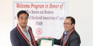 हस्तकलाका वस्तु निर्यात प्रर्वद्धनका लागि चेम्बर र हस्तकला महासंघले सहकार्य गर्ने