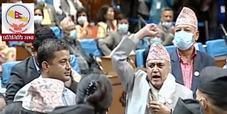 ओलीको आलोचना गरेको भन्दै एमालेद्धारा संसद अवरोध