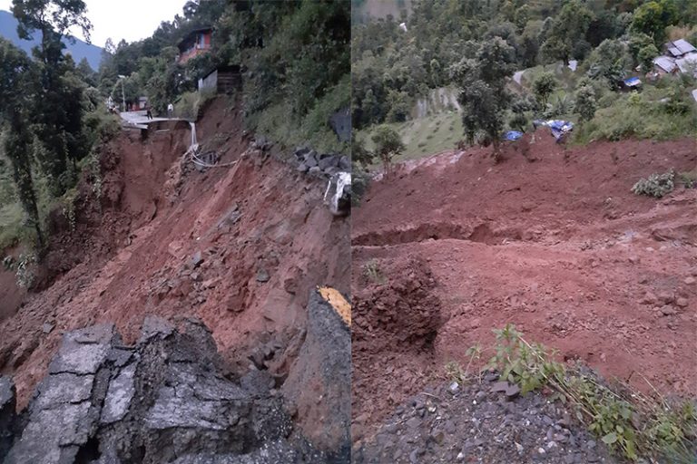 व्यापारिक नाका रसुवागढीसँग सम्पर्क टुट्यो, ठूलो पहिरो खुलाउन केही दिन लाग्ने