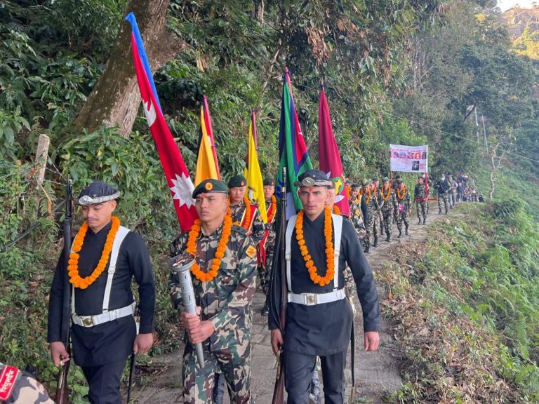 एकीकरण मार्गमा सेनाले थाल्यो पदयात्रा,नुवाकोट हुँदै हनुमानढोकामा पुगेर टुंगिने