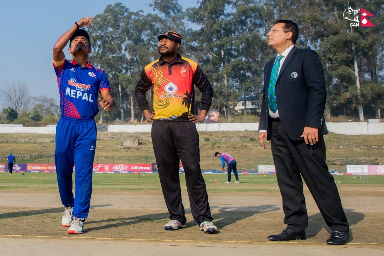 पपुवा न्यूगिनीले टस जित्यो, नेपाललाई ब्याटिङको निम्तो