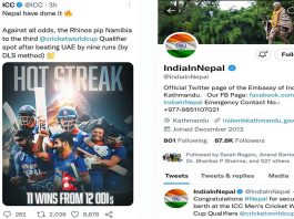 नेपाललाई भारतीय दूतावासदेखि आईसीसीसम्मको बधाई