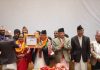रामचन्द्र पौडेलले पाए राष्ट्रपति निर्वाचित प्रमाणपत्र, देउवा र प्रचण्डसँग अकंमाल