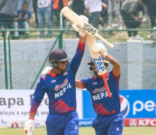 ओमानलाई नेपालले दियो ३११ रनको लक्ष्य,कुशलको कीर्तिमानी शतक