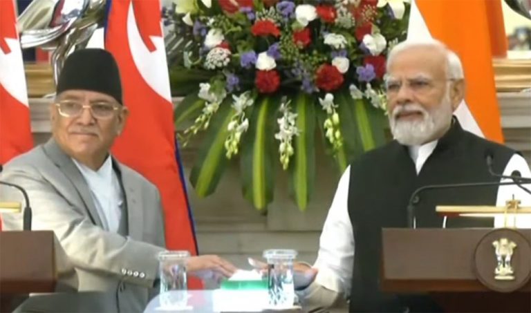 प्रचण्ड र मोदीले उद्घाटन गरे कुर्था बथना-बिजलपुरा रेल्वे लाइन
