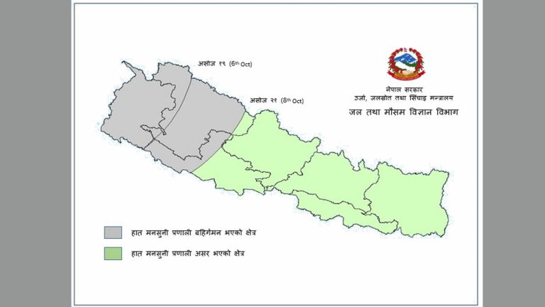 कर्णाली र लुम्बिनीबाट पनि बाहिरियो मनसुन, बाँकी भूभागमा केही दिन लाग्ने