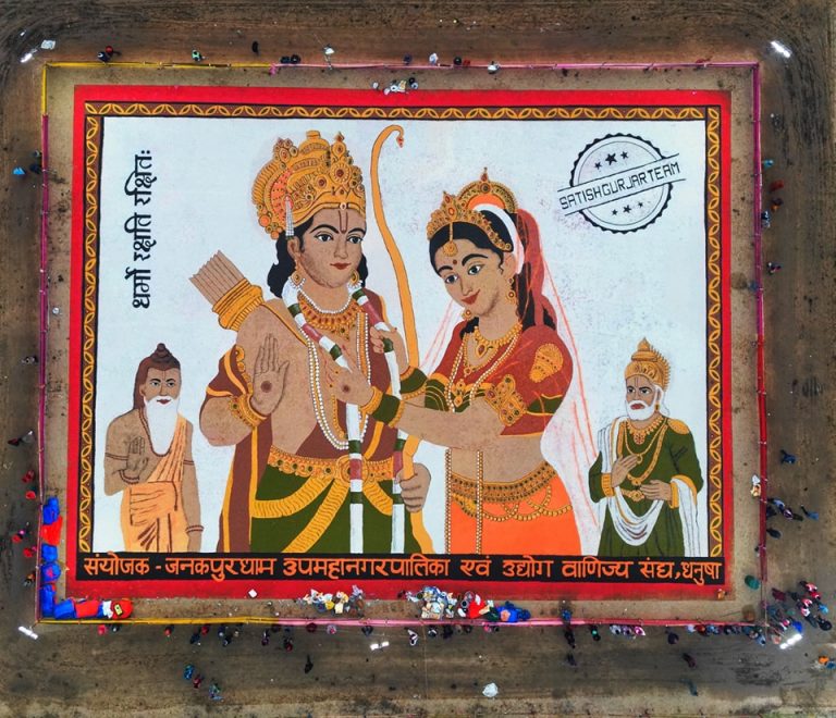 १ सय १ क्विन्टल अन्नबाट जनकपुरमा निर्माण गरियो सीतारामको प्रतिमा