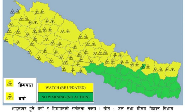 यो वर्षकै दोस्रो ठूलो सक्रिय मौसम प्रणाली भित्रियो, धेरै ठाउँमा वर्षा र हिमपात हुने