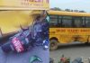 नुवाकोटमा स्कुल बस र मोटरसाइकल ठोक्किँदा दुईको मृत्यु, २ जना घाइते