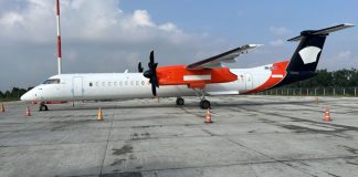 अवतरण गर्ने क्रममा श्री एयरकाे जहाजको टायर पड्कियाे