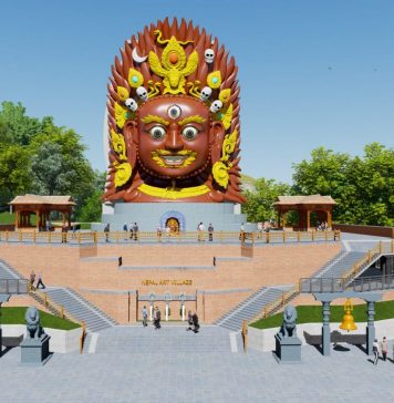 ललितपुरको छम्पीमा विश्वकै ठूलो भैरवको मुखाकृतीसहितको आर्ट भिलेज बन्दै