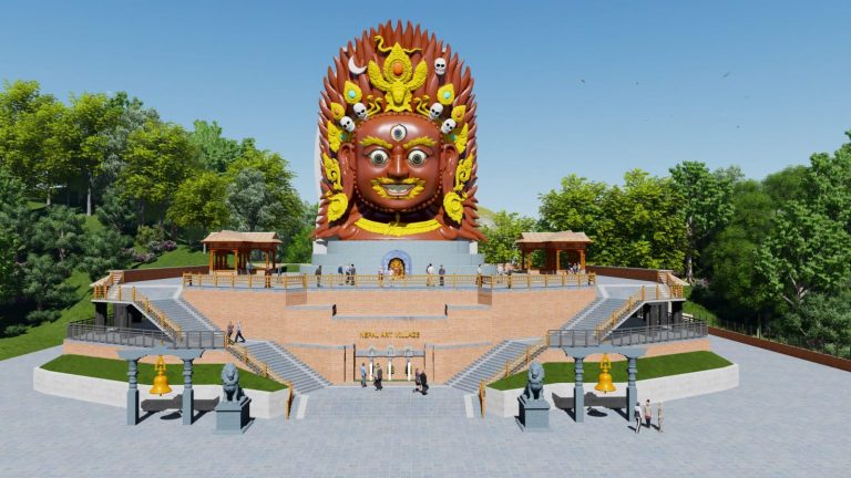 ललितपुरको छम्पीमा विश्वकै ठूलो भैरवको मुखाकृतीसहितको आर्ट भिलेज बन्दै