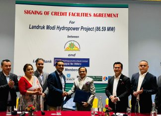 ८७ मेगावाटको लान्द्रुक मोदीमा जुट्यो लगानी, माछापुछ्रे बैंकको नेतृत्वमा छ बैंकले लगानी गर्ने
