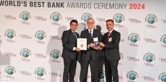 ग्लोबल आइएमई बैंक ग्लोबल फाइनान्सको ‘बेष्ट बैंक अवार्ड’ बाट सम्मानित