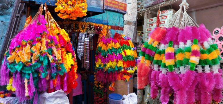 काठमाडौंमा छ्याप्छ्याप्ती प्लाष्टिकका फूल र माला, महानगरमा ३५ बोरा बरामद
