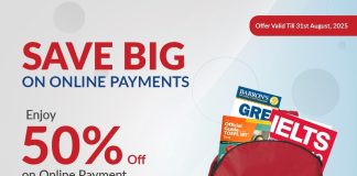 ग्लोबल बैंकबाट वैदेशिक शिक्षा तथा भाषा परिक्षाका लागि लाग्ने शुल्कको अनलाइन भुक्तानीमा ५० % छुट