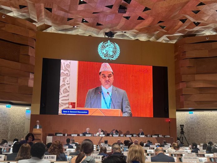 Pradip Paudel adressing WHA Geneva may 20 pic