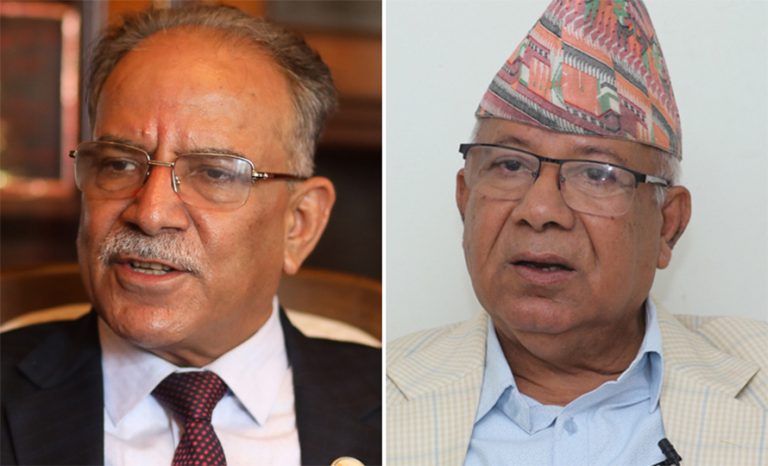 नेकपाका संयोजक प्रचण्ड, सहसंयोजक माधवकुमार नेपालले लिए शपथ