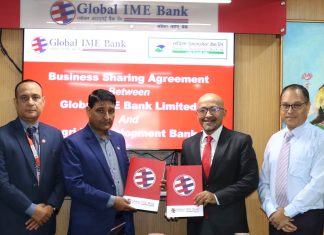 ग्लोबल आइएमई र सांग्रिला डेभलपमेन्ट बैंकबीच समझदारी पत्रमा हस्ताक्षर