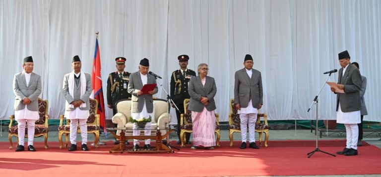 परराष्ट्रमन्त्री शर्माले गरे पदभार ग्रहण
